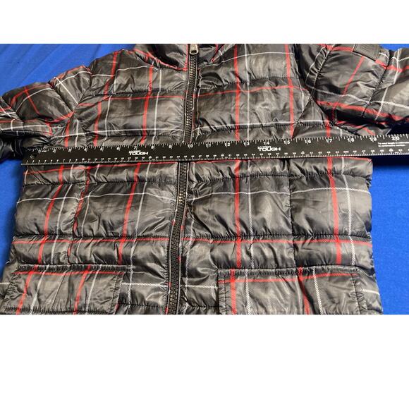Ralph Lauren Womens Puffer Coat Jacket Extra Small Black Red Stripe Plaid - Picture 4 of 11